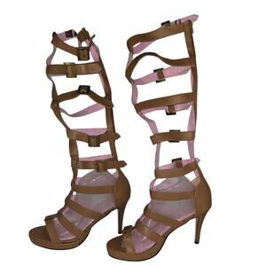 Leg Avenue Style 5021 Roma 4" Faux Leather Multi Strap Knee High SZ10‎